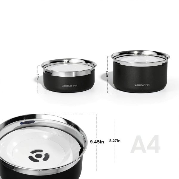 Gardner Pet Stainless Steel Dog Water Bowl Large 3.85L White-2