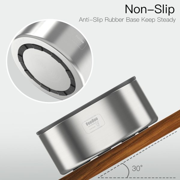 Stainless Steel Dog Bowl Feedoo Double Wall 3.8L-5