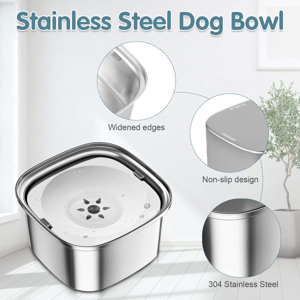 UPSKY 3L Stainless Steel Dog Water Bowl-3