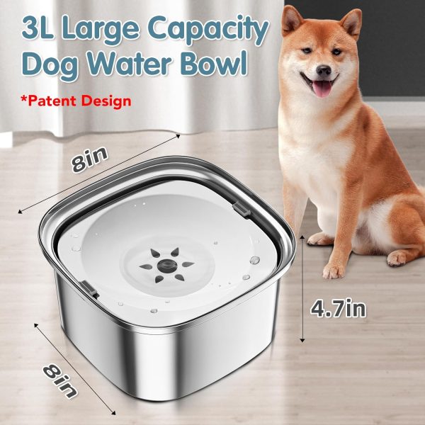 UPSKY 3L Stainless Steel Dog Water Bowl-1