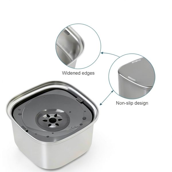 UPSKY 3L Stainless Steel Dog Water Bowl-3