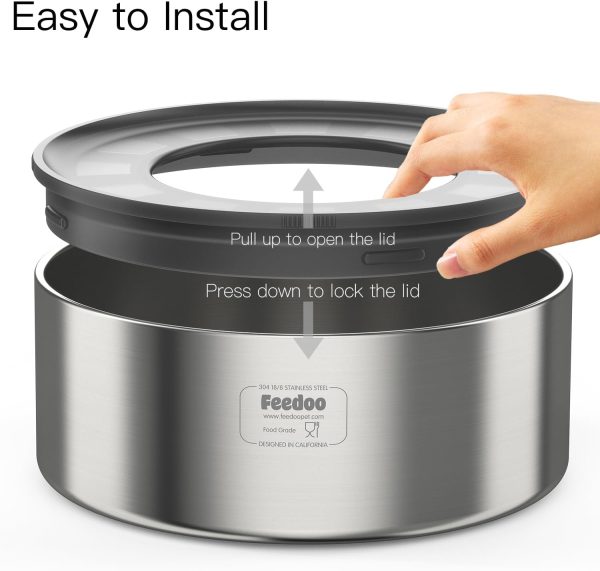 Stainless Steel Dog Bowl Feedoo Double Wall 3.8L-7