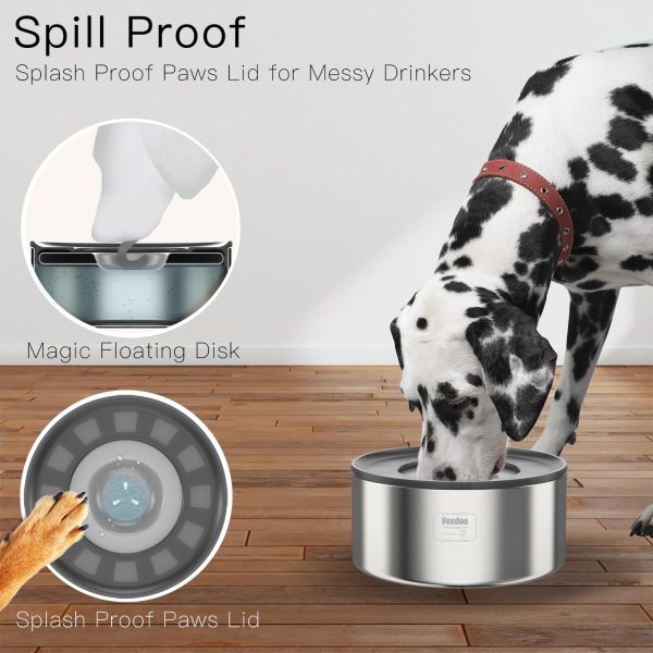 Stainless Steel Dog Bowl Feedoo Double Wall 3.8L-3