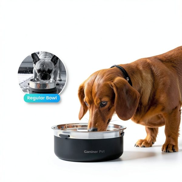 Gardner Pet Stainless Steel Dog Water Bowl Large 3.85L White-6