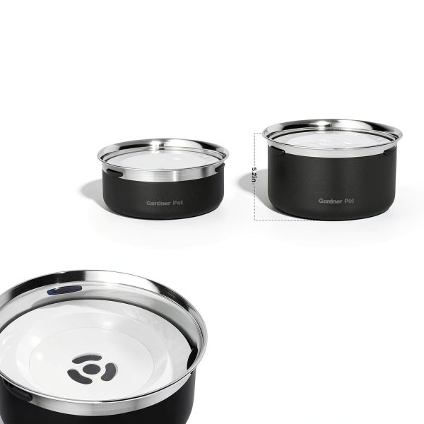 Gardner Pet Stainless Steel Dog Water Bowl Large 3.85L White-2