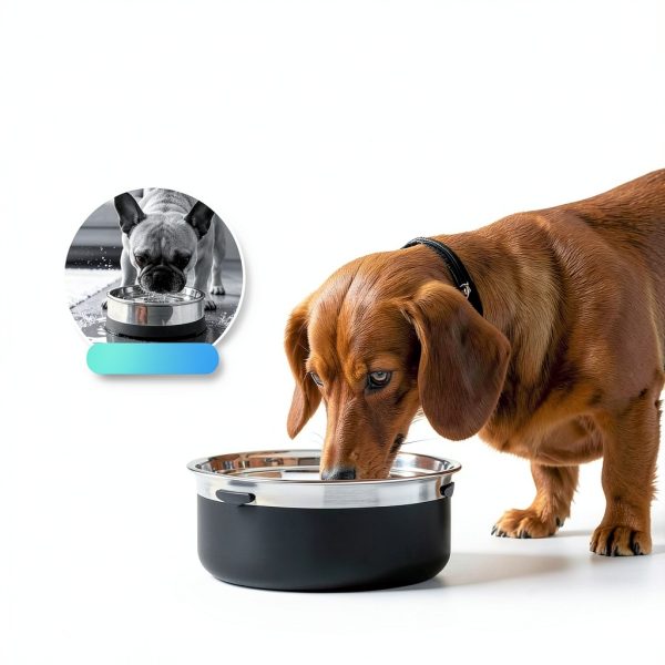 Gardner Pet Stainless Steel Dog Water Bowl Large 3.85L White-6