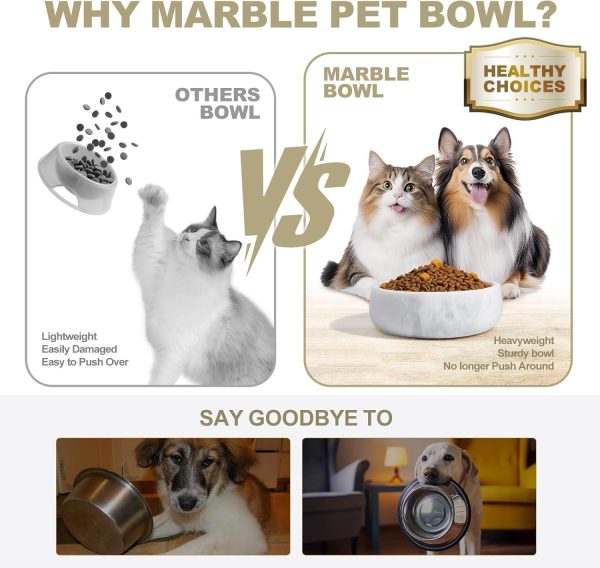 Karibiber Marble Dog Bowl Heavy Anti Slip Design-2
