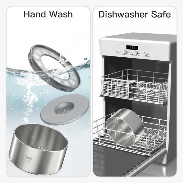 Stainless Steel Dog Bowl Feedoo Double Wall 3.8L-8