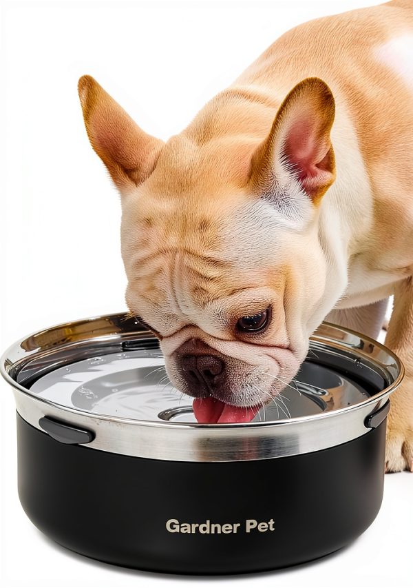 Gardner Pet Stainless Steel Dog Water Bowl Large 3.85L White-0