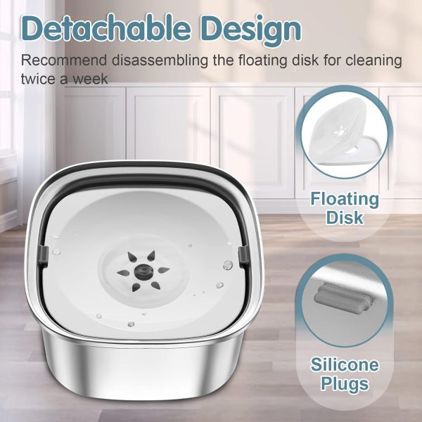 UPSKY 3L Stainless Steel Dog Water Bowl-2