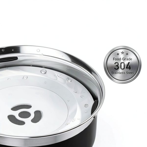 Gardner Pet Stainless Steel Dog Water Bowl Large 3.85L White-4