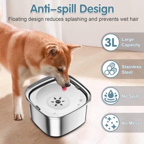 UPSKY 3L Stainless Steel Dog Water Bowl-4