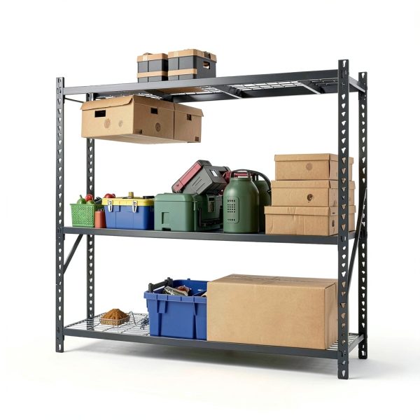 Heavy Duty 3 Tier Metal Garage Shelving SereneLife 24x77x72 2000lb-4