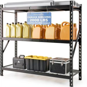 Heavy Duty 3 Tier Metal Garage Shelving SereneLife 24x77x72 2000lb-0