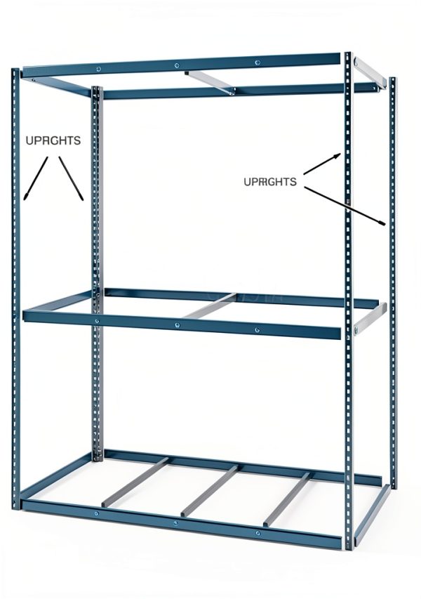 High Angle Post Global Industrial 6 ft Gray Heavy Duty Storage Pack 4-0