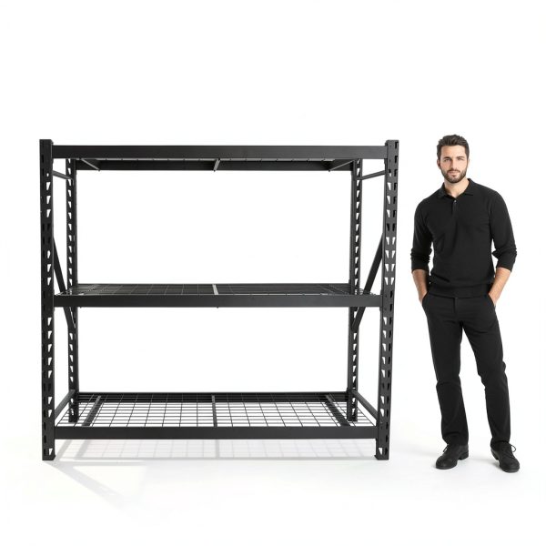Heavy Duty 3 Tier Metal Garage Shelving SereneLife 24x77x72 2000lb-1