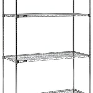 Nexel Quick Adjust Wire Shelving, Chrome, 48x24x86-0