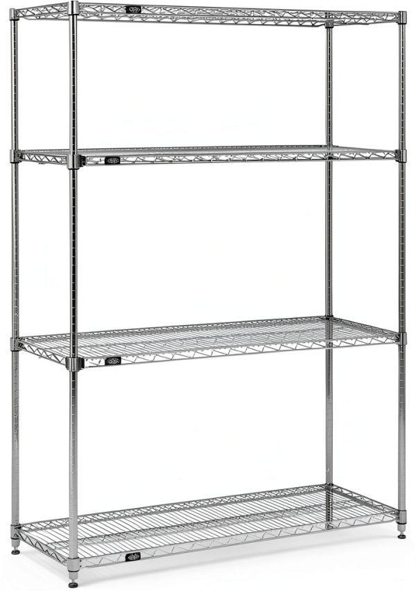 Nexel Quick Adjust Wire Shelving, Chrome, 48x24x86-0