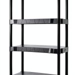 Heavy Duty 4-Tier Storage Shelving Unit, Black Plastic, 30 Inch Wide x 56.2 Inch High, 280 lb Capacity, Tool-Free Assembly, for Garage, Basement, Utility Room-0