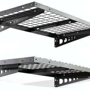 Garage Storage Shelf FLEXIMOUNTS 2 Pack 2x4ft Heavy Duty Black Rack-0