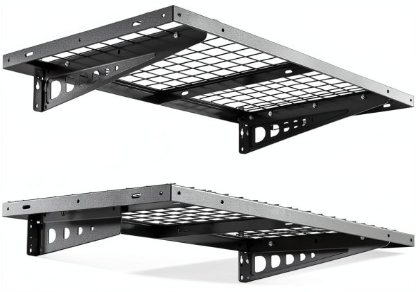 Garage Storage Shelf FLEXIMOUNTS 2 Pack 2x4ft Heavy Duty Black Rack-0