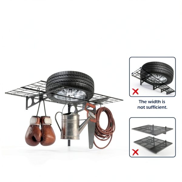 Garage Wall Shelving ZUCIRE 2 Pack 2x6 Ft Heavy Duty Metal with Hooks-3