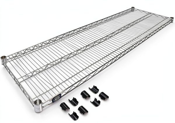 Nexel Chrome Wire Shelf 60W x 18D Industrial Steel Shelf-0