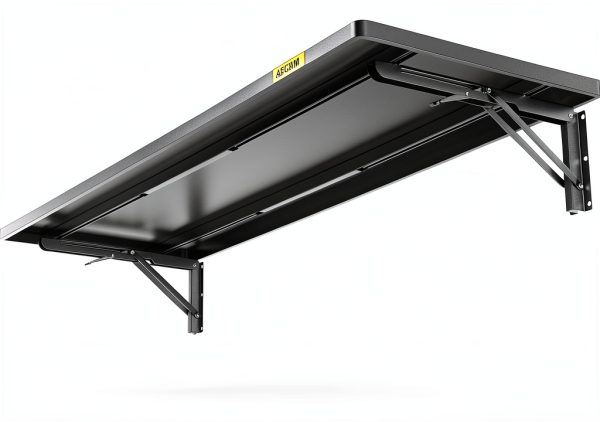 Adjustable Rail Folding Storage Rack Shelf AECXM 1.3x4ft Black Wall-0