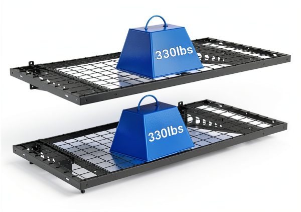 Garage Storage Shelf FLEXIMOUNTS 2 Pack 2x4ft Heavy Duty Black Rack-3