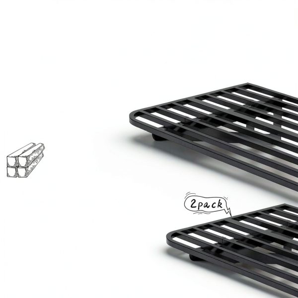 Garage Shelving Wall Mounted, 2-Pack 2x8ft Garages Shelving 24-inch-by-96-inch Wall Shelf Garage Storage Rack Floating Shelves, Space-Saving Black-2