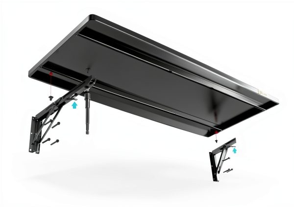 Adjustable Rail Folding Storage Rack Shelf AECXM 1.3x4ft Black Wall-5