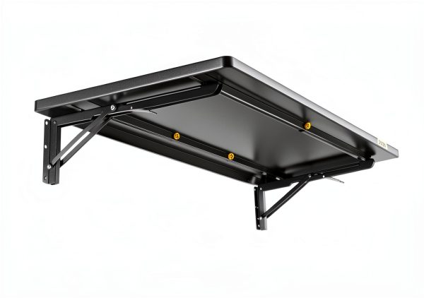 Adjustable Rail Folding Storage Rack Shelf AECXM 1.3x4ft Black Wall-2