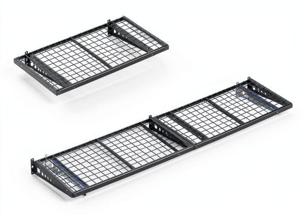 Garage Storage Shelf FLEXIMOUNTS 2 Pack 2x4ft Heavy Duty Black Rack-2