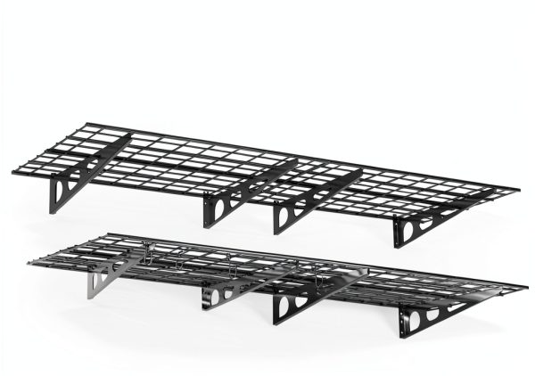 Garage Wall Shelving ZUCIRE 2 Pack 2x6 Ft Heavy Duty Metal with Hooks-0