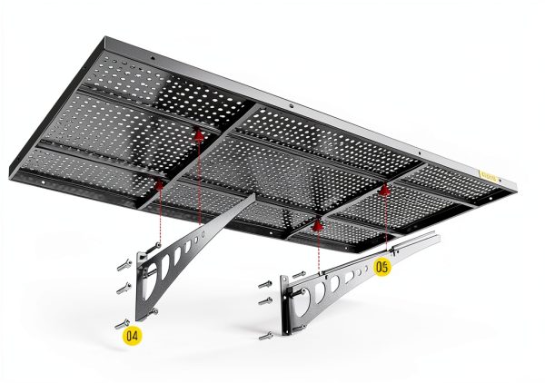 2-Pack 1.64x4ft Adjustable Garage Wall Shelving 560lbs Load Capacity Heavy Duty Wall Mounted Storage Shelf Metal Floating Shelves for Garage(Black)-5