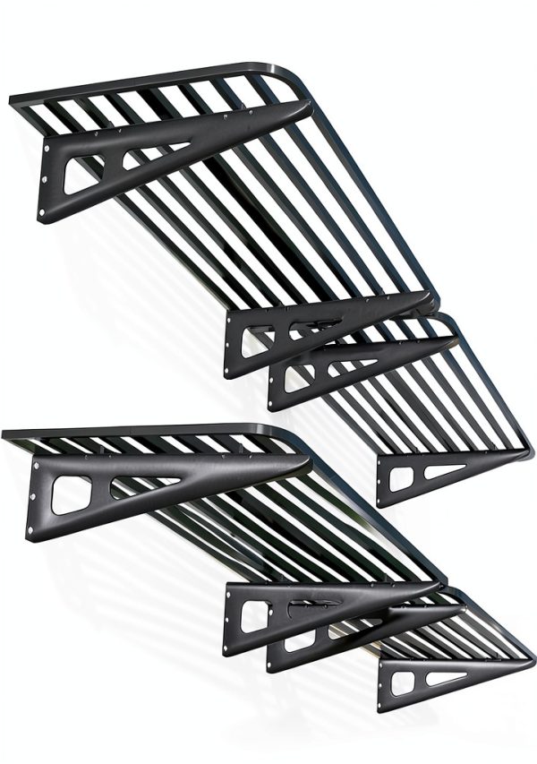 Garage Shelving Wall Mounted, 2-Pack 2x8ft Garages Shelving 24-inch-by-96-inch Wall Shelf Garage Storage Rack Floating Shelves, Space-Saving Black-0